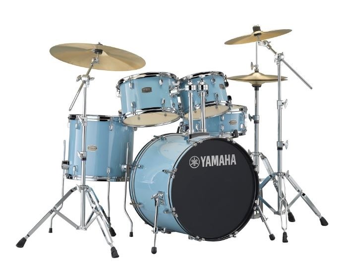 YAMAHA – RYDEEN 5 PIECE DRUM KIT IN EURO SIZES WITH HARDWARE & CYMBALS – TURQUOISE GLITTER