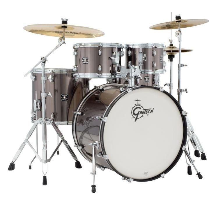 Gretsch Energy 5 Piece Drum Kit with Hardware and Grey Steel Finish