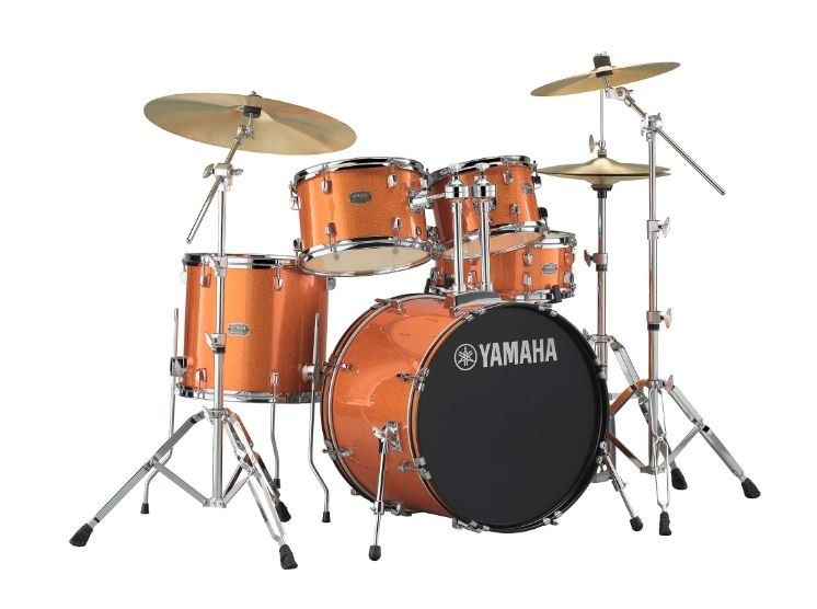 YAMAHA – RYDEEN 5 PIECE DRUM KIT IN EURO SIZES WITH HARDWARE & CYMBALS – ORANGE GLITTER