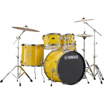 YAMAHA – RYDEEN 5 PIECE DRUM KIT IN EURO SIZES WITH HARDWARE & CYMBALS – MELLOW YELLOW
