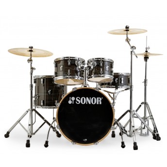 Sonor AQ1 Studio 5 Piece 20" Birch Drum Kit with Hardware - Wood Grain Black