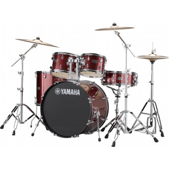 YAMAHA – RYDEEN 5 PIECE DRUM KIT IN EURO SIZES WITH HARDWARE & CYMBALS – BURGUNDY GLITTER