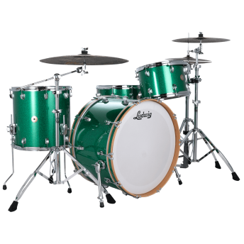 LUDWIG CONTINENTAL 4 PIECE SHELL PACK - 24" PRO BEAT - GREEN SPARKLE