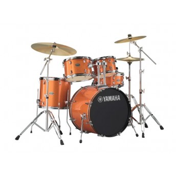 YAMAHA – RYDEEN 5 PIECE DRUM KIT IN EURO SIZES WITH HARDWARE & CYMBALS – ORANGE GLITTER