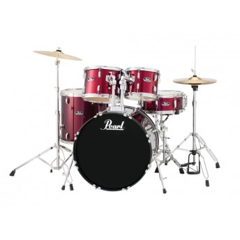 Pearl Roadshow 22" 5 Piece Fusion Plus Drum Kit with Hardware and Cymbals Red Wine