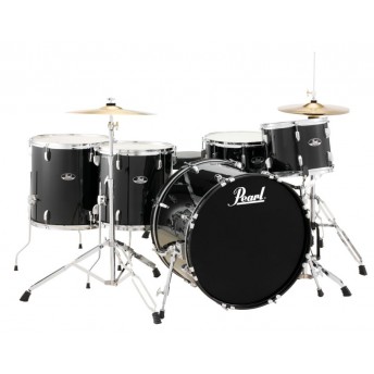 Pearl Roadshow 22" 5 Piece Rock Drum Kit with Hardware and Cymbals Jet Black