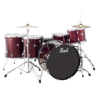 Pearl Roadshow 22" 5 Piece Rock Drum Kit with Hardware and Cymbals Red Wine